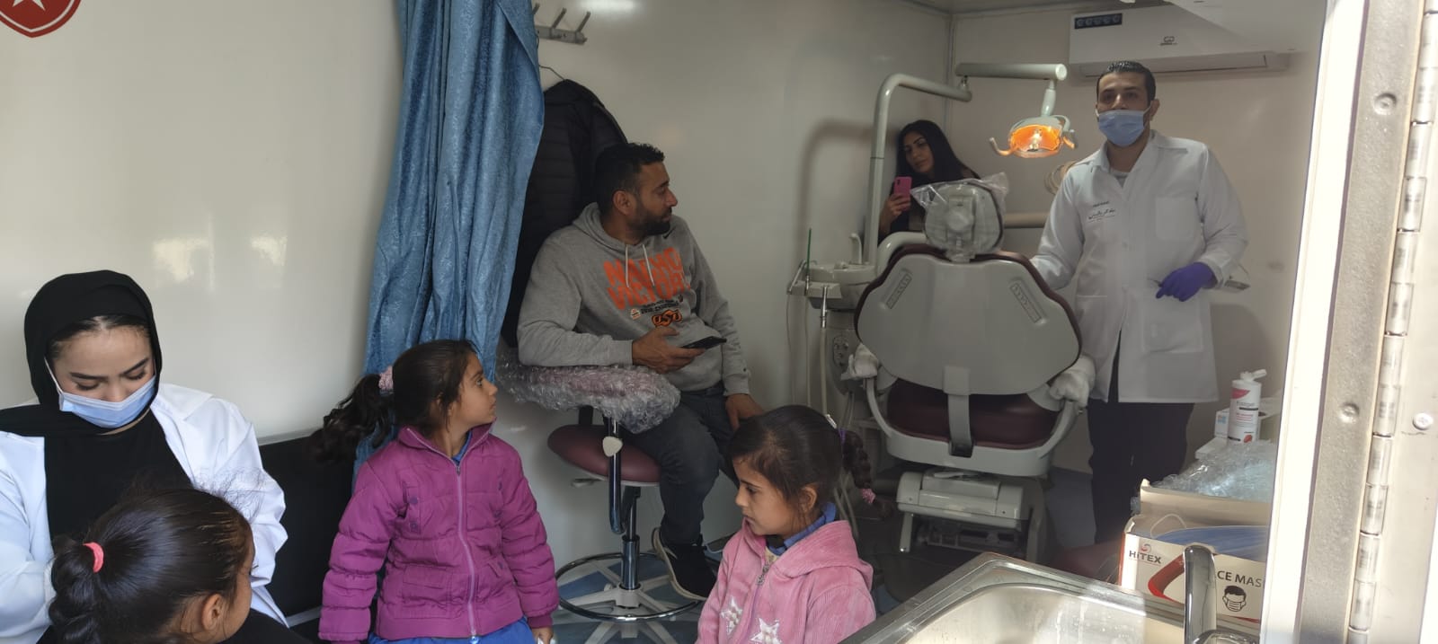 Inside the dental cabin